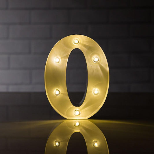 Marquee Light Number '0' LED Metal Sign (8 Inch, Battery Operated)