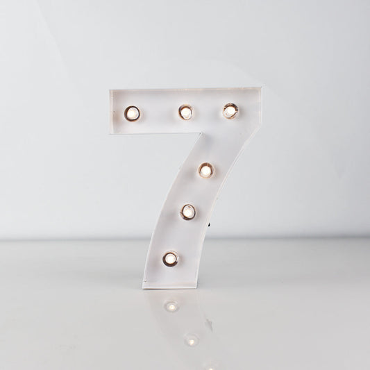 Marquee Light Number '7' LED Metal Sign (8 Inch, Battery Operated)