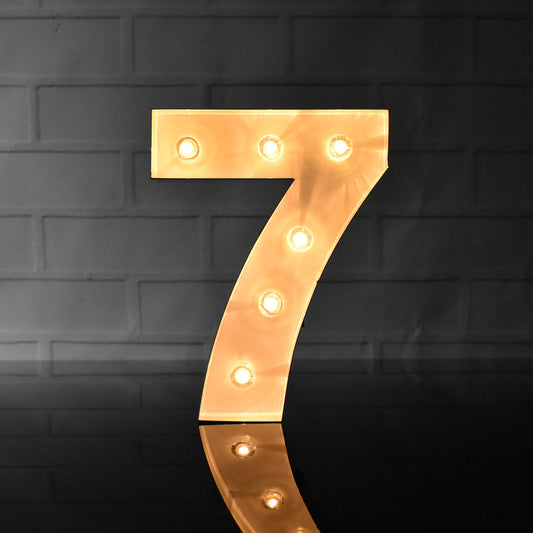 Marquee Light Number '7' LED Metal Sign (8 Inch, Battery Operated)